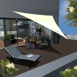 AMANKA 5 x 5 x 5 HDPE schaduwdoek - Beige