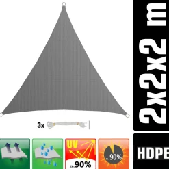 AMANKA 2 x 2 x 2 HDPE schaduwdoek - Grey