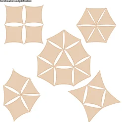 AMANKA 2 x 2 x 2 HDPE schaduwdoek - Grey