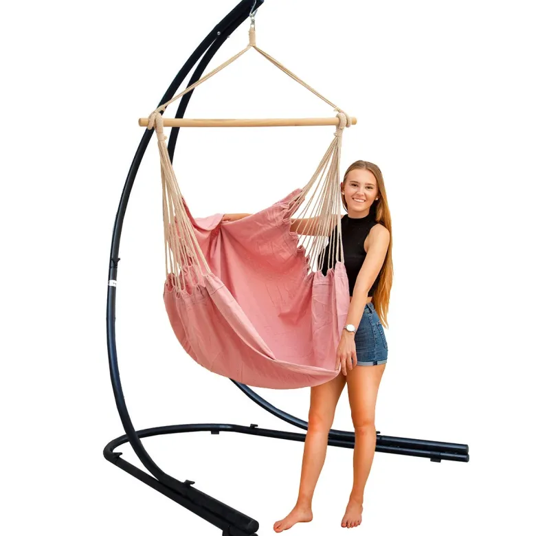 AMANKA XXL hangstoel met hangstoelframe - Light Pink