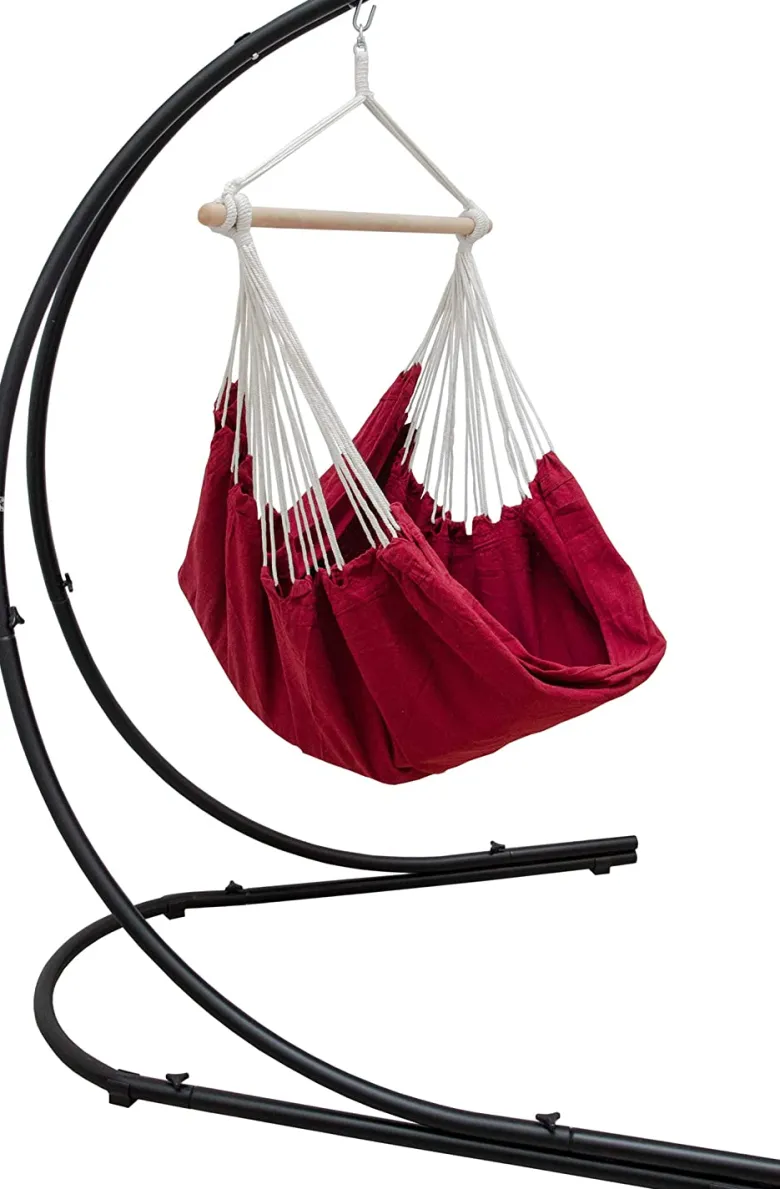 AMANKA XXL hangstoel met hangstoelframe - Red