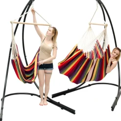 AMANKA XXL hangstoel met hangstoelframe - Rainbow