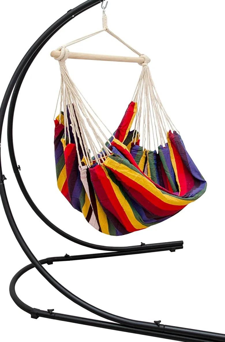 AMANKA XXL hangstoel met hangstoelframe - Rainbow