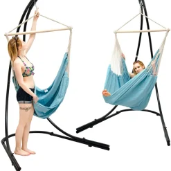 AMANKA XXL hangstoel met hangstoelframe - Turquoise