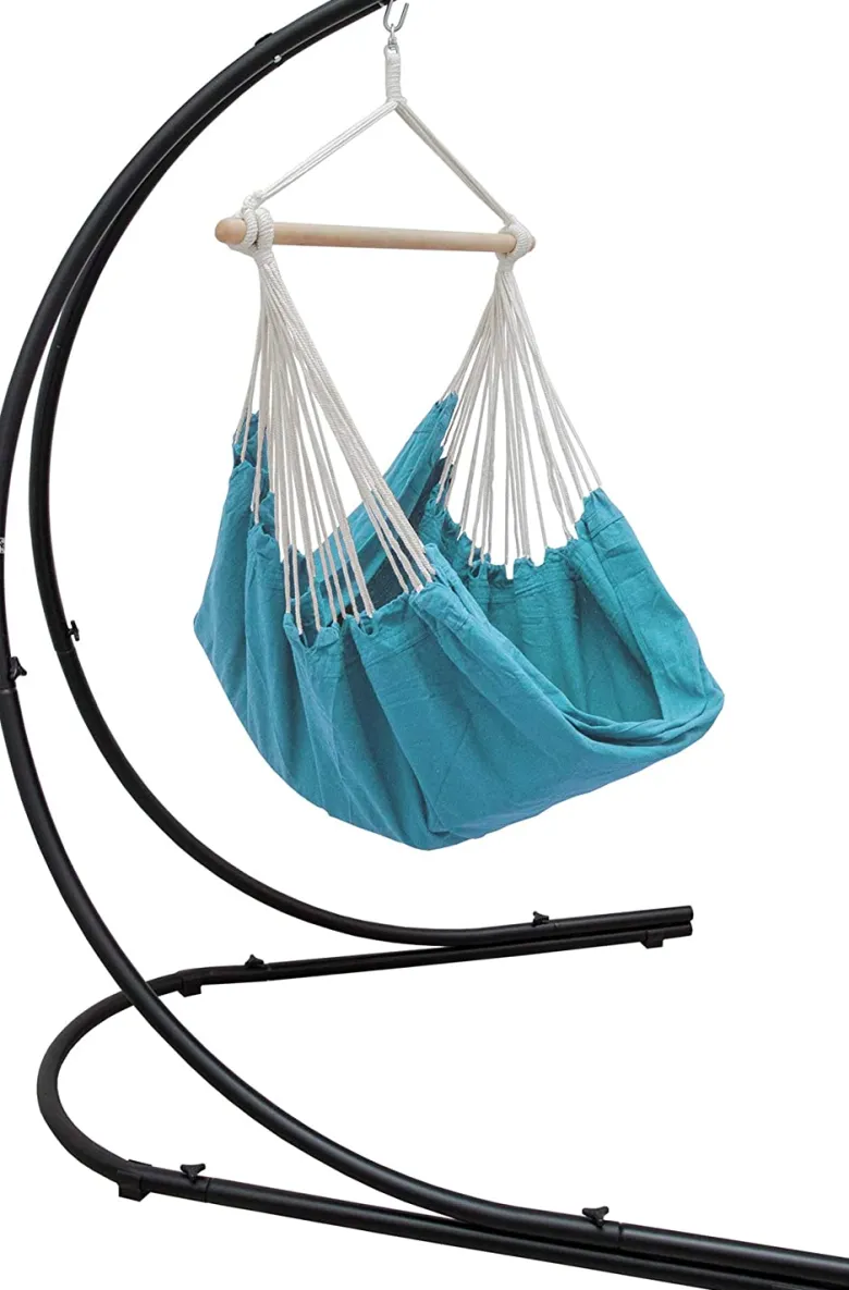 AMANKA XXL hangstoel met hangstoelframe - Turquoise