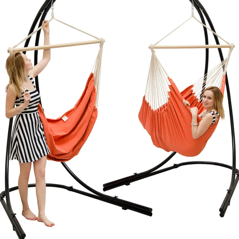 AMANKA XXL hangstoel met hangstoelframe - Orange