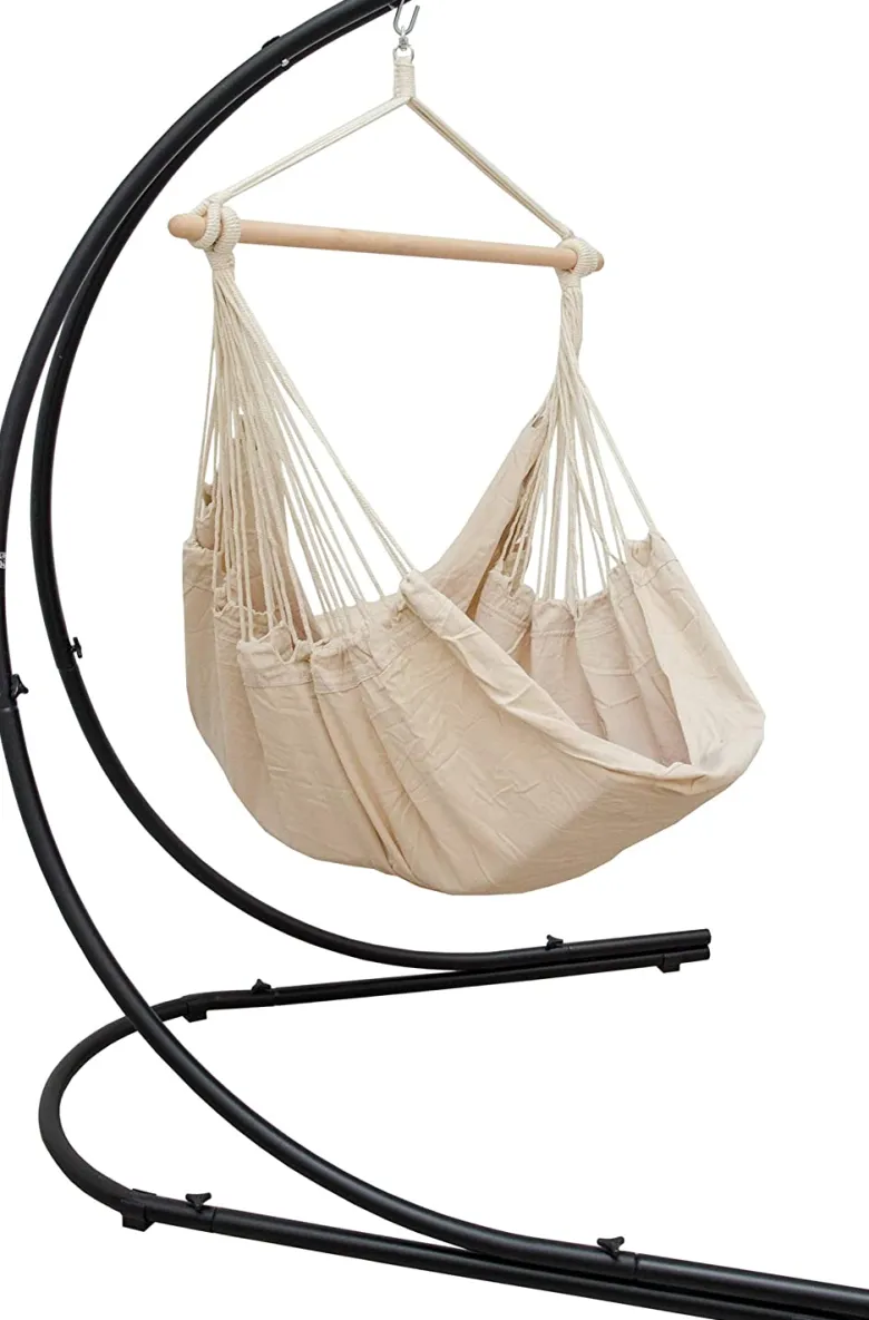 AMANKA XXL hangstoel met hangstoelframe - Beige