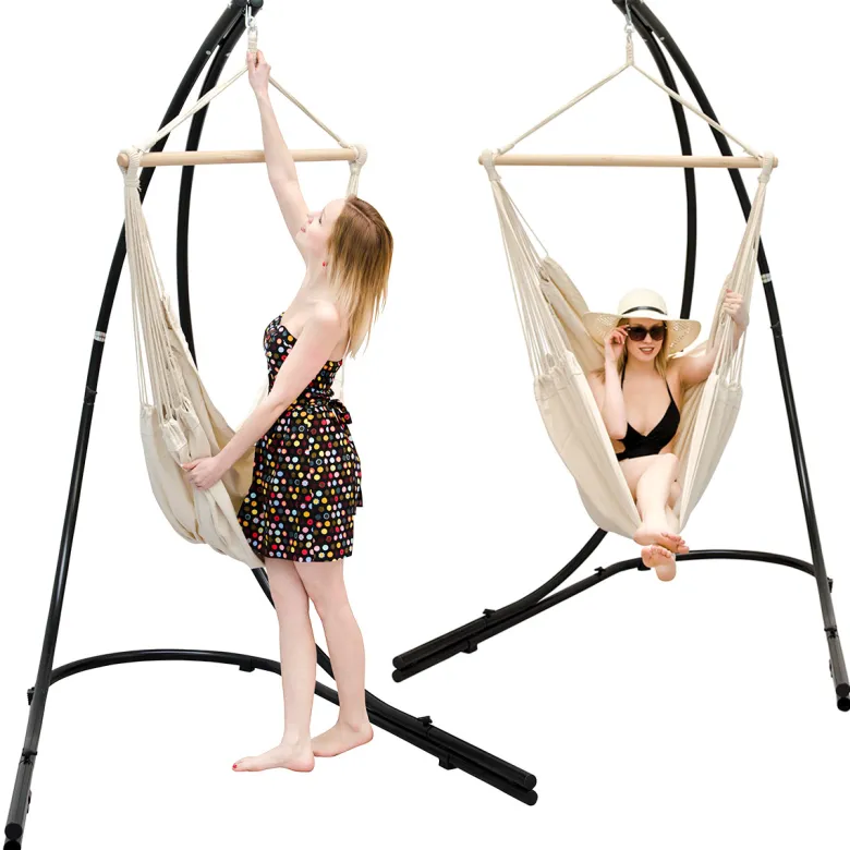AMANKA XXL hangstoel met hangstoelframe - Beige