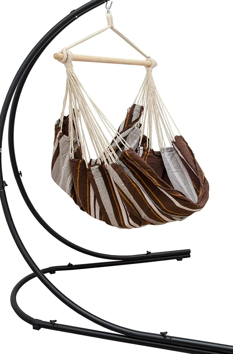 AMANKA XXL hangstoel met hangstoelframe - Dark Brown