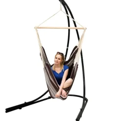 AMANKA XXL hangstoel met hangstoelframe - Dark Brown