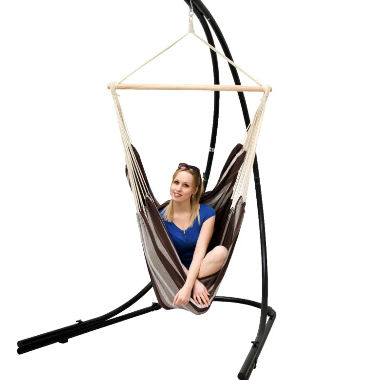 AMANKA XXL hangstoel met hangstoelframe - Dark Brown