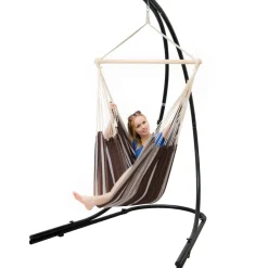 AMANKA XXL hangstoel met hangstoelframe - Dark Brown