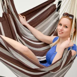 AMANKA XXL hangstoel met hangstoelframe - Dark Brown