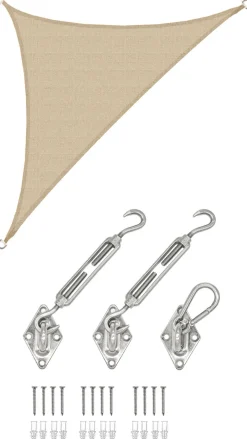 AMANKA 2,5 x 2,5 x 3,5 Luchtdoorlatend UV schaduwdoek - Beige