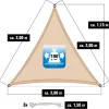 AMANKA 2 x 2 x 2 waterdicht schaduwdoek + bevestigingsset - Beige