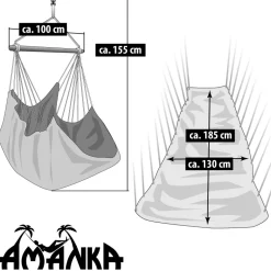 AMANKA 185 x 130 XXL hangstoel - Grey