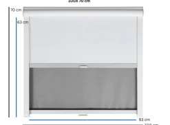 AOYI Grey combirollo - 100 x 70 cm
