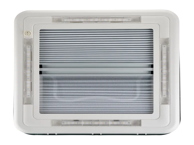 Aoyi Skylight LED 40x40 dakluik met permanente ventilatie - Smoke
