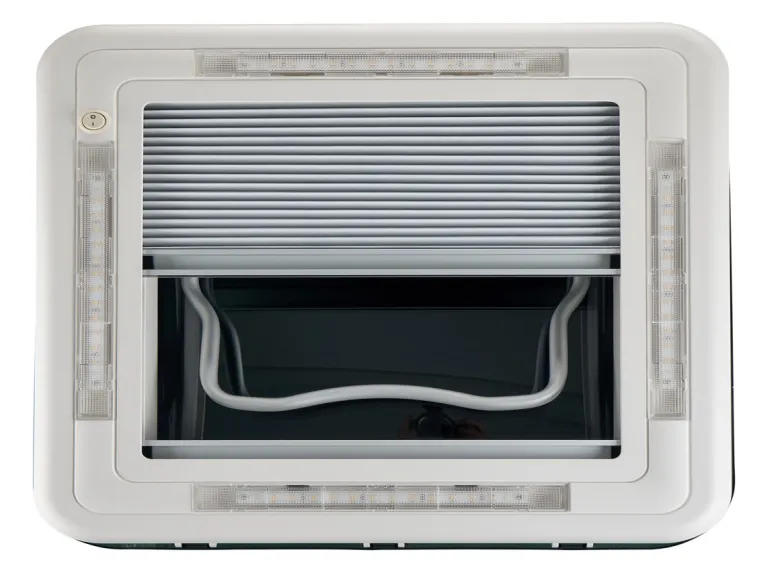Aoyi Skylight LED 40x40 dakluik met permanente ventilatie - Smoke