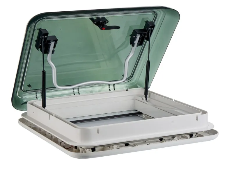 Aoyi Skylight LED 40x40 dakluik met permanente ventilatie - Smoke