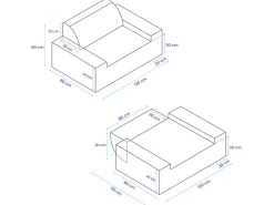 ARKO Individuele Modulaire Bank - 120x80cm Grijs