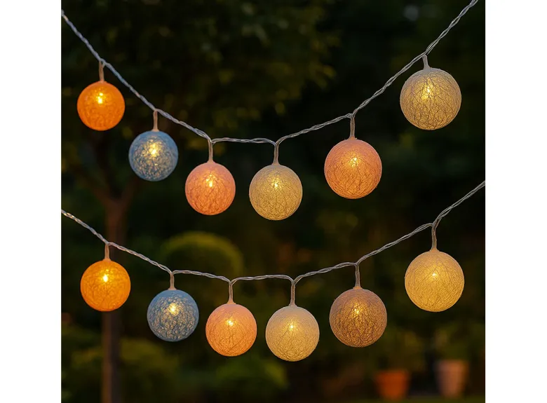 Arti Casa solar pastelkleuren bolletjes lichtslinger