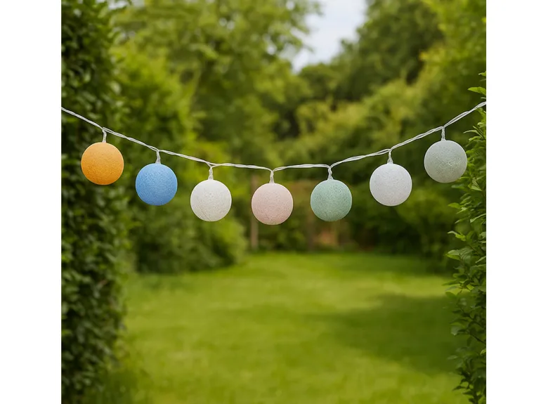 Arti Casa solar pastelkleuren bolletjes lichtslinger
