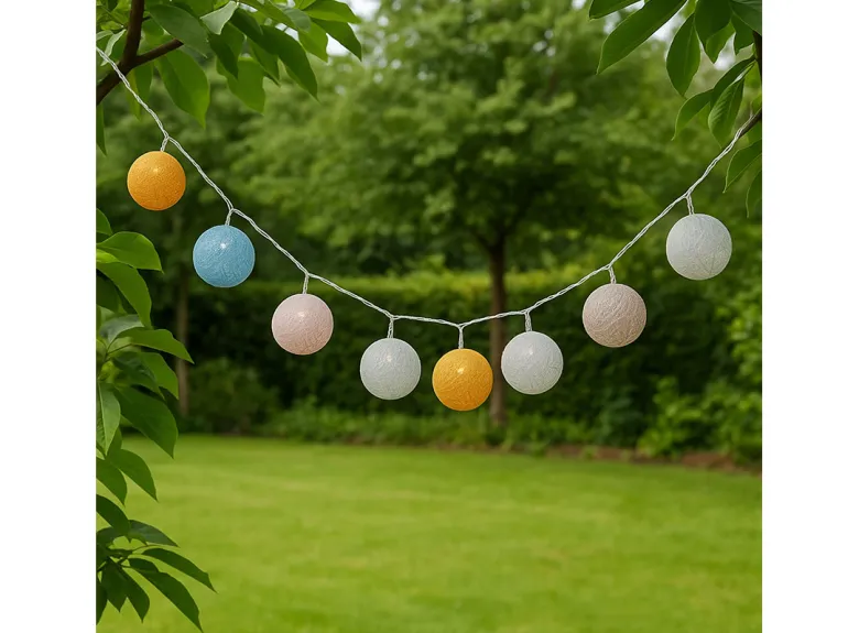 Arti Casa solar pastelkleuren bolletjes lichtslinger