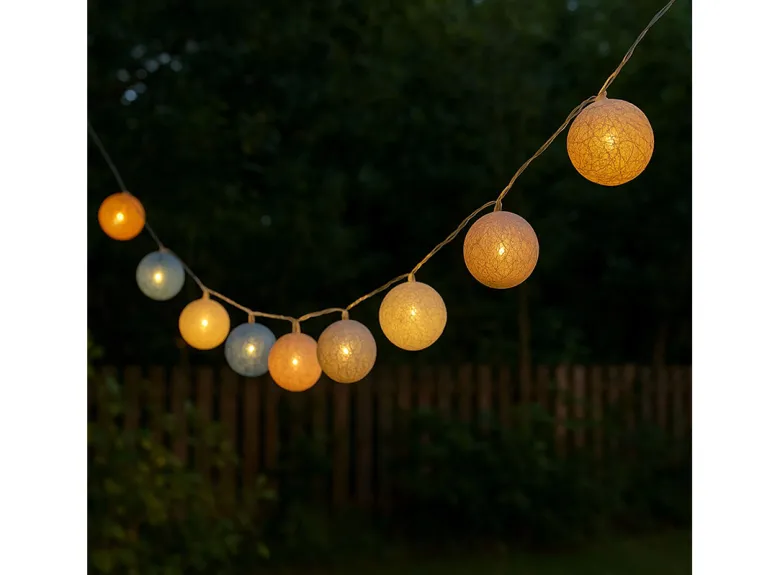 Arti Casa solar pastelkleuren bolletjes lichtslinger