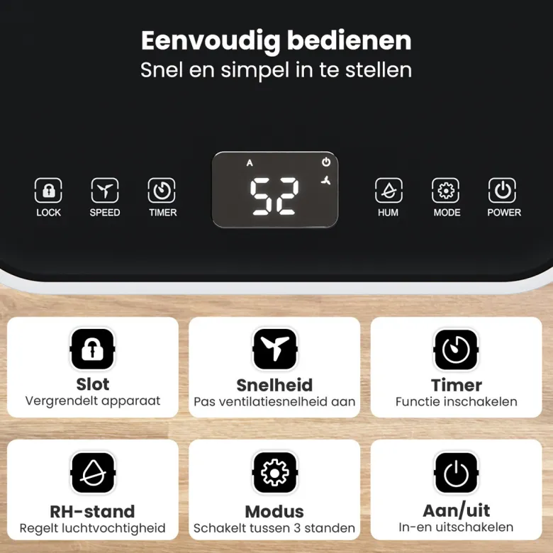 Auronic Compact Series 10 liter luchtontvochtiger - White