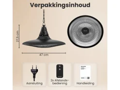 Auronic infrarood hangende terrasverwarmer - 1500 Watt