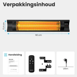 Auronic infrarood terrasverwarmer - 2500 watt