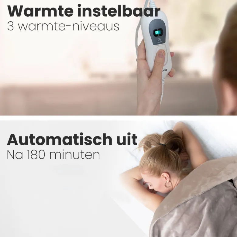 Auronic 2-persoons elektrische deken - Taupe