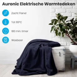 Auronic 1-persoons elektrische deken - Night Blue