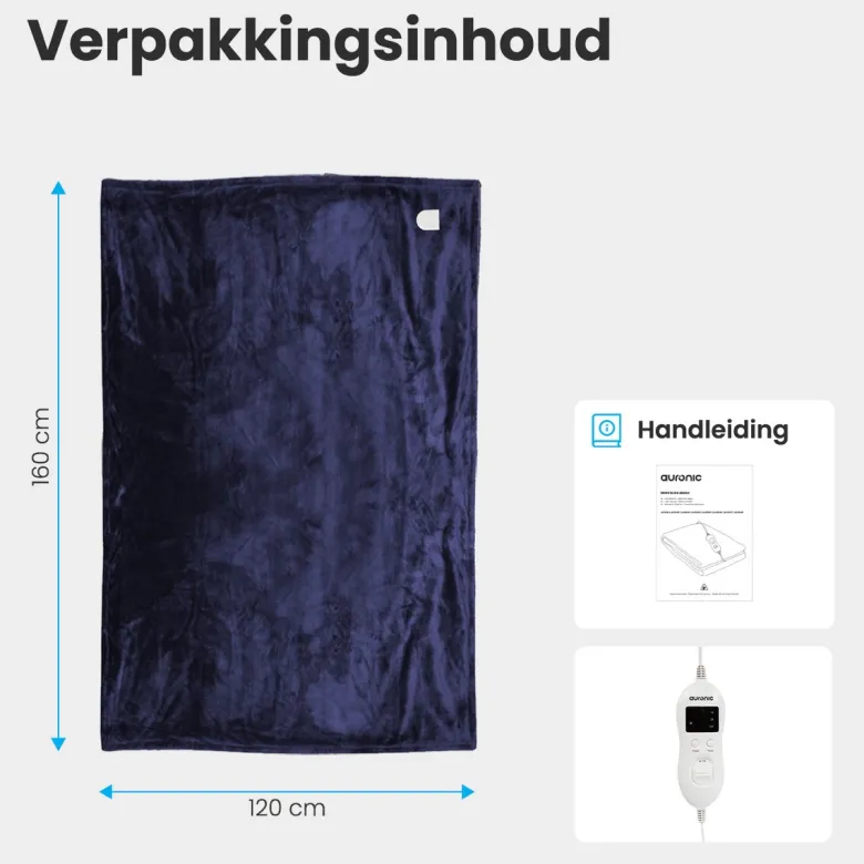 Auronic 1-Persoons elektrische deken - Blue