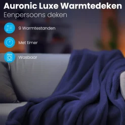 Auronic 1-Persoons elektrische deken - Blue