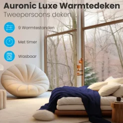 Auronic 2-persoons elektrische deken - Blue