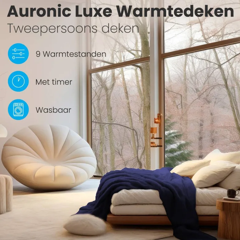 Auronic 2-persoons elektrische deken - Blue