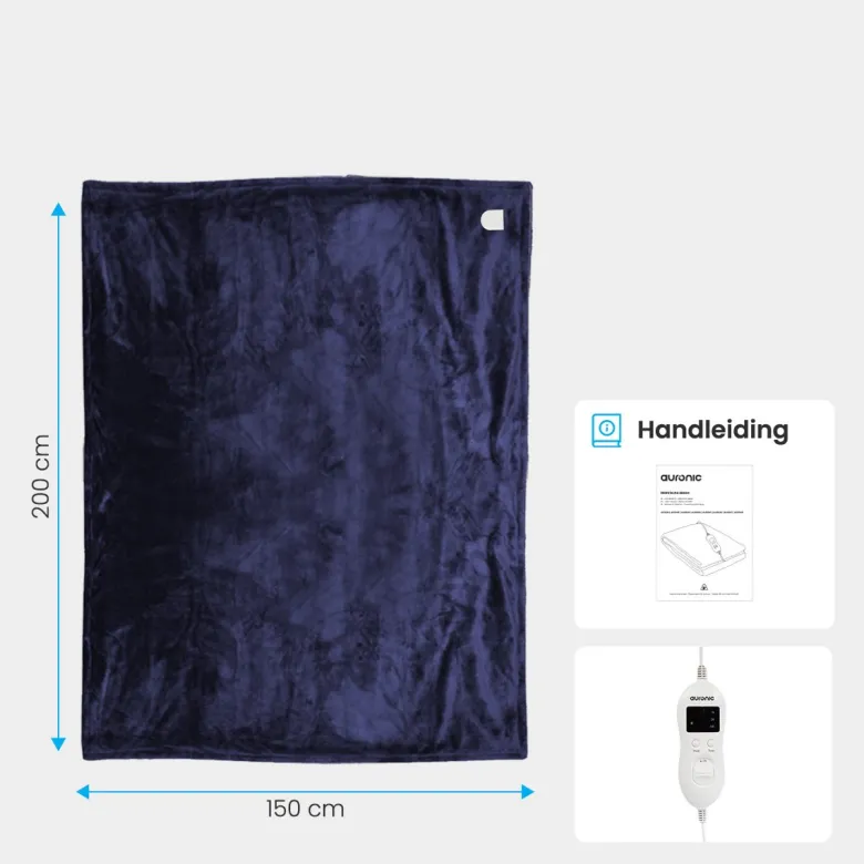 Auronic 2-persoons elektrische deken - Blue