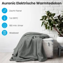 Auronic 1-Persoons elektrische deken - Grey