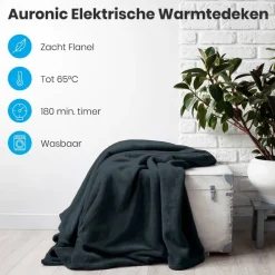 Auronic 1-persoons elektrische deken - Anthracite