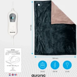 Auronic 1-persoons elektrische deken - Anthracite