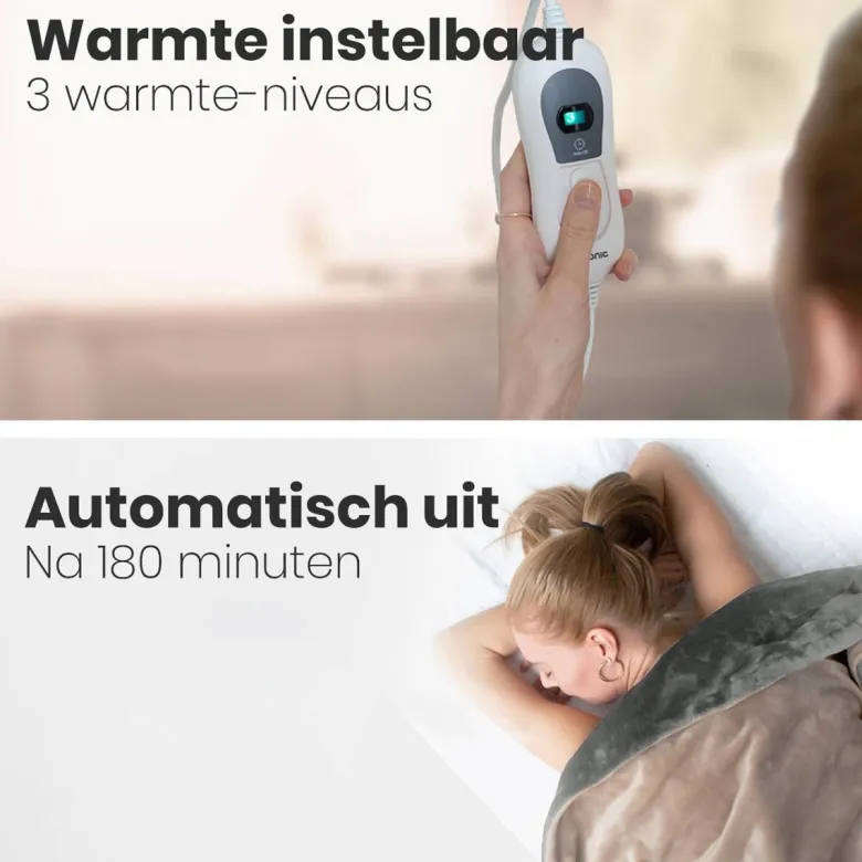 Auronic 2-Persoons elektrische deken - Grey