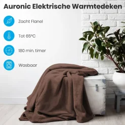 Auronic 2-Persoons elektrische deken - Brown