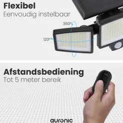 Auronic Solar buitenlamp met bewegingssensor - Set van 2