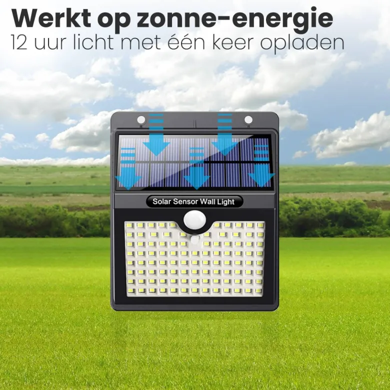 Auronic Solar wandlamp met bewegingssensor - Set van 4