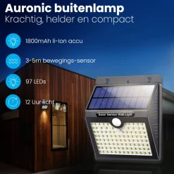 Auronic Solar wandlamp met bewegingssensor - Set van 2