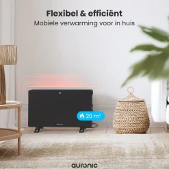 Auronic 2000 watt convectorkachel met ventilator - Black