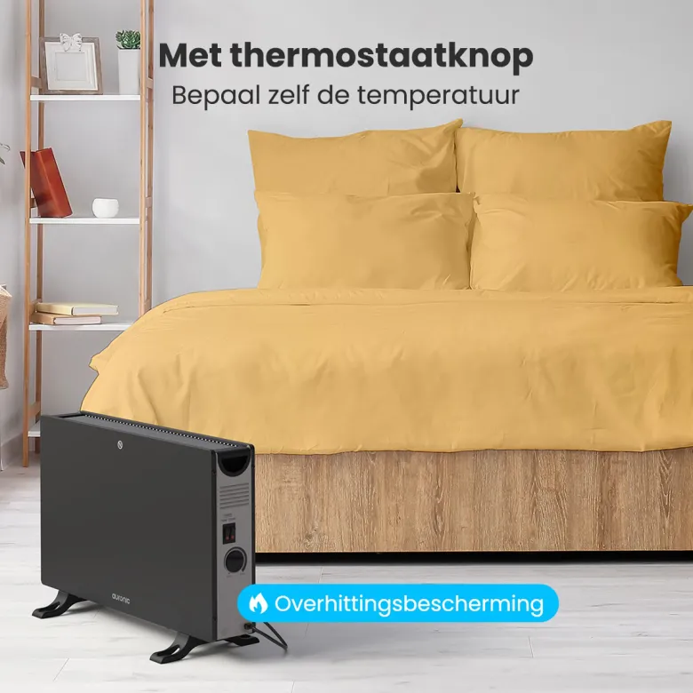 Auronic 2000 watt convectorkachel met ventilator - Black