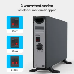 Auronic 2000 watt convectorkachel met ventilator - Black